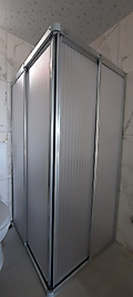 110cm x 120cm Parlak Profil Köşeden Girişli Mika Duşakabin