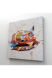 Hamburger Graffiti Kanvas Tablo, Banksy Sokak Graffiti Tablo 50 x 50 cm