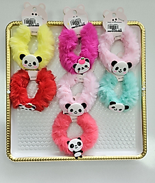 Panda Figürlü Peluş Lastik Toka