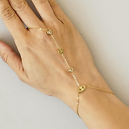 Gold Göz ve Beyaz Taşlı Kalpli Göz Şahmeran