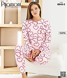 Kalp Desenli Pijama Takımı 8945-3