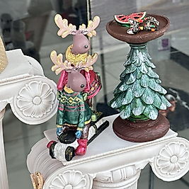 Kızaklı İkili Geyik Dekor