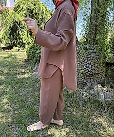 Fermuar detaylı Cupra takım (kahverengi)