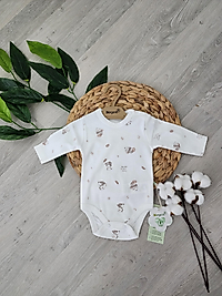 ☘️Biorganik Panda desenli Uzun Kol Zıbın Body