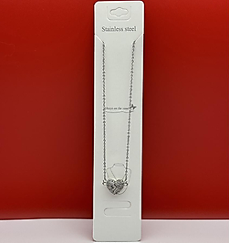 Mıknatıslı açılır kalp figürlü çelik kolye silver