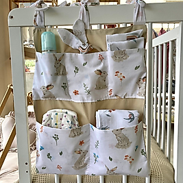 Bebek Beşik Yanı Organizer 5 Cepli Pratik Çocuk Yatak Yanı Organizer