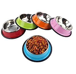Kedi Köpek Paslanmaz Renkli Çelik Mama Kabı 18 cm