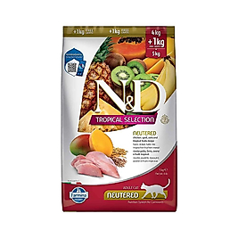 N&D Tropical Tavuk Etli Kısırlaştırılmış Kedi Maması (4 + 1 kg)