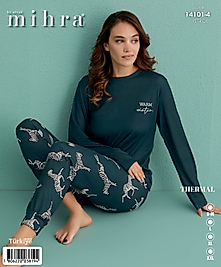 mihra termal 2li sıfır yaka pijama takımı