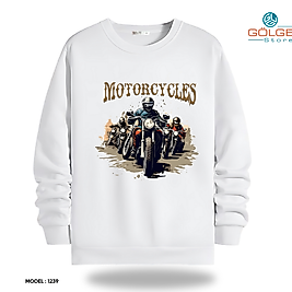 Motorcu Model Bisiklet Yaka Erkek kadın Slimfit Sweatshirt