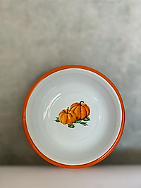 16cm Balkabağı Desenli Emaye Meze Tabağı