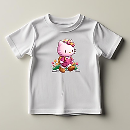 Hello Kitty Baskılı Normal Kalıp  Çocuk Tişört