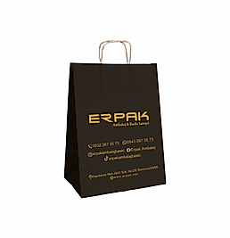 BURGU SAPLI KRAFT ÇANTA SİYAH 18*8*24
