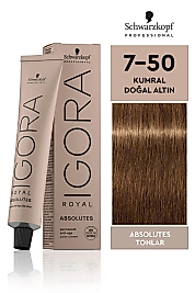 İGORA ROYAL ABSOLUTE SAÇ BOYASI 60 ML.  (7-50 KUMRAL DOĞAL ALTIN)