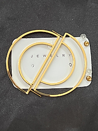 Yarım model gold küpe