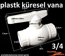 25MM PPRC PLASTİK KÜRESEL VANA 3/4 PLASTİK KOLLU VANA ÜÇ ÇEYREK KÜRESEL VANA