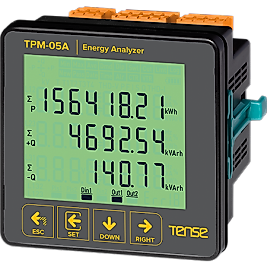 TENSE TPM-05A Haberleşmeli, 71.5×61.5 Cam LCD Ekranlı Enerji Analizörü