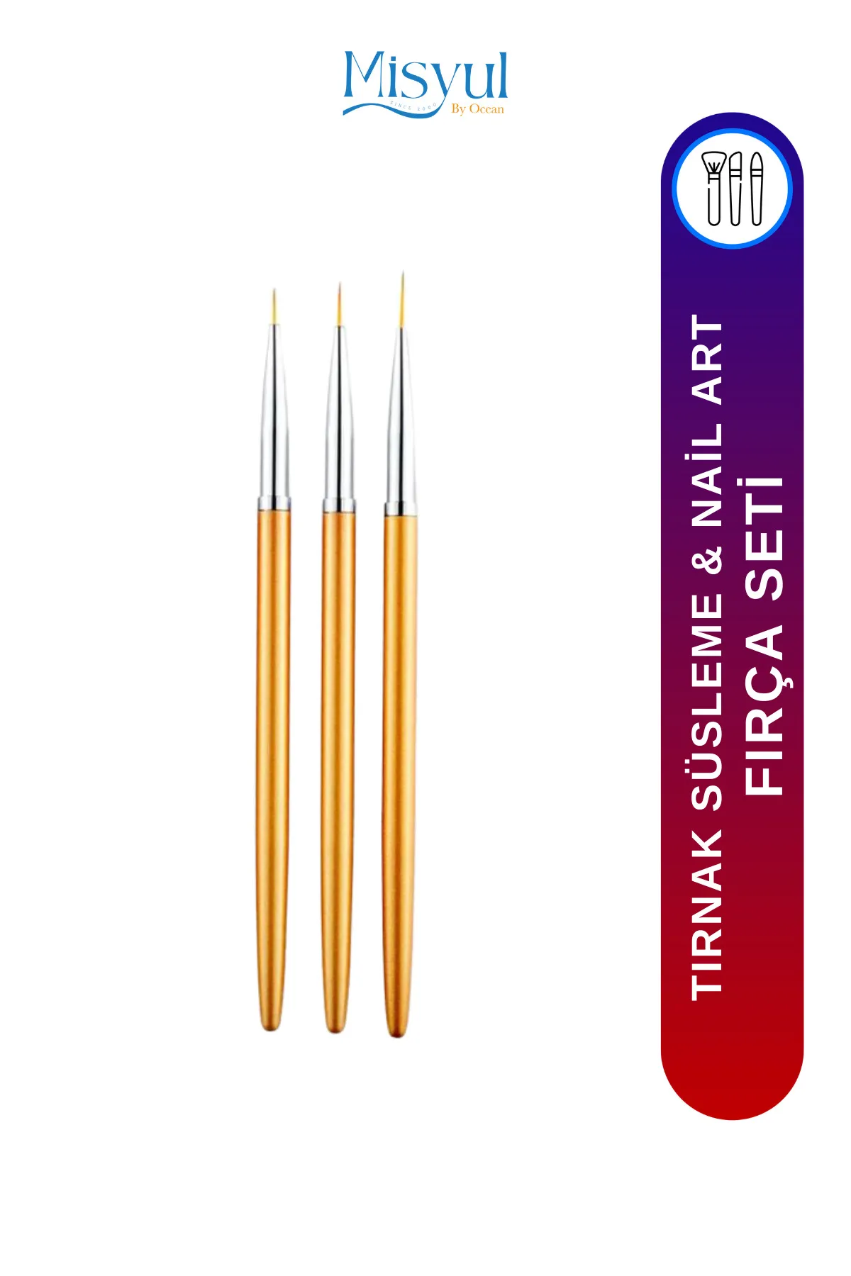 Misyul Tırnak Süsleme Fırçası, Nail Art Fırça, Tırnak Desen Fırçası Set