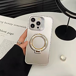 iPhone 13 - 14 Uyumlu Magsafe Standlı Telefon Kılıfı Gümüş
