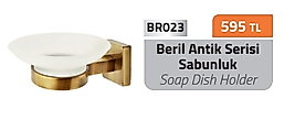 Beril Antik (Cam) Sabunluk Pirinç