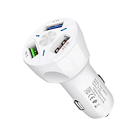 POWERMASTER TE-091 3'LÜ USB ÇAKMAKLIK POWER 3.0 HIZLI ARAÇ ŞARJ CİHAZI