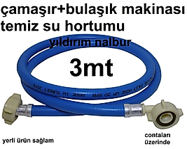ÇAMAŞIR MAKİNESİ TEMİZ SU HORTUMU 3 METRE SAĞLAM UZUN
