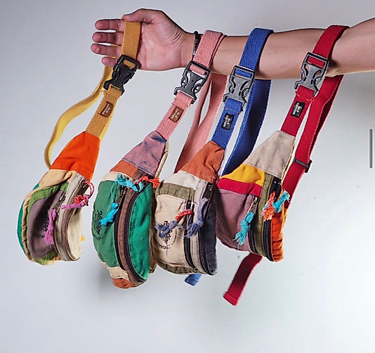 Old Cotton Vintage Renkli Unisex Bel Omuz Çantası