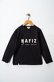 Yetişkin Uzun Kollu Bisiklet Yaka "Hafız"  Baskılı Tişört Mevsimlik Pamuklu