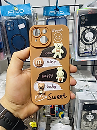 iPhone 15 Ayıcık Kabartmalı Telefon Kılıfı