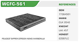 POLEN FİLTRESİ FIAT LINEA 1.3D MULTIJET 1.4 8V 1.4 T-JET  FIORINO 1.3 MULTIJET 08> 1.4 07> (KARBONLU)