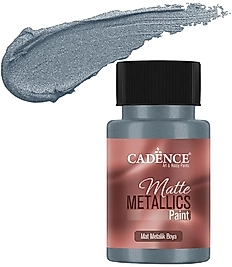 CADENCE MAT METALİK BOYA 50ML GÜMÜŞ MAVİ -MMB019