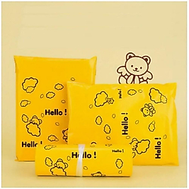 (50XADET) 1 PAKET CEPSİZ SU GEÇİRMEZ&KENDİNDEN YAPIŞKANLI&KARİKATÜR AYI+HELLO TASARIM ÜRÜN PAKETİ KARGO POŞETİ