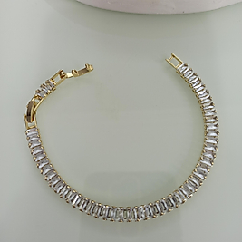 Çelik Gold Kaplama Baget Taşlı Bileklik