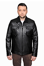 Morata Hakiki Deri Erkek Siyah Punto Dikişli Ceket