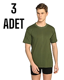 Sedef Yıldızı Erkek Penye Kapalı Yaka Atlet Askeri 3 Lü Paket