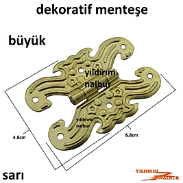 SARI ALTIN DEKORATİF BÜYÜK MENTEŞE YAPRAK MENTEŞE KUTU DOLAP MENTEŞE