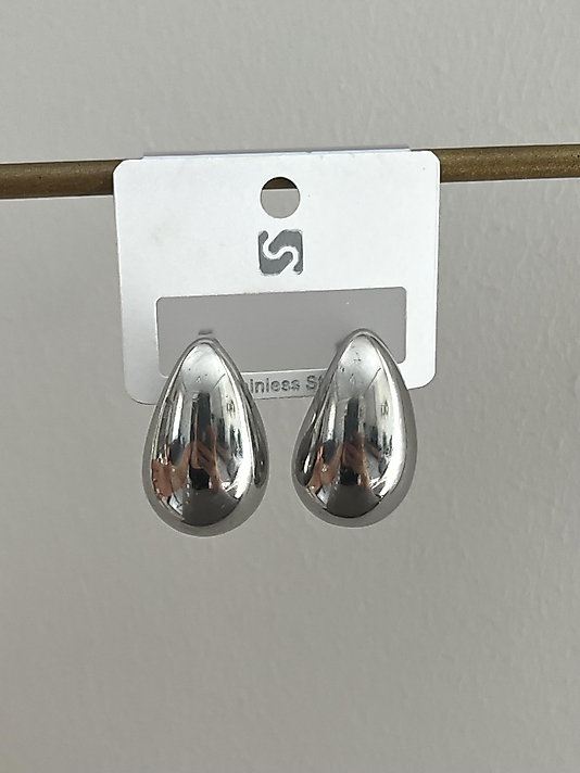 Çelik Silver Damla Küpe