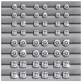 ( 48 PARÇA ) 1 SET YUVARLAK & KARE TAŞLI KÜPE SETİ