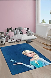 Karlar Ülkesi Temalı Çocuk Halısı – Yıkanabilir ve Dot Taban Digital Baskı 80x150cm