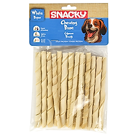 Snacky Beyaz Köpek Burgu Çubuk 15'li *13cm *105g