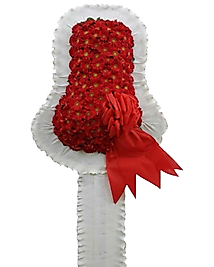 Tek Katlı Kırmızı Gerbera Çelenği