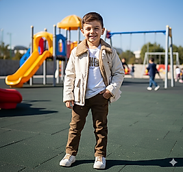 1 - 4 Yaş Arası İçi Welsoft Mont, Sweat ve Keten Pantolonlu Erkek Çocuk Takım