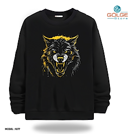 Kurt Görselli Bisiklet Yaka Erkek kadın Slimfit Sweatshirt