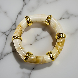 Gold Detaylı Krem Bileklik