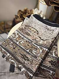 ETRO VUAL İPEK ŞAL - Siyah Koyu kahve