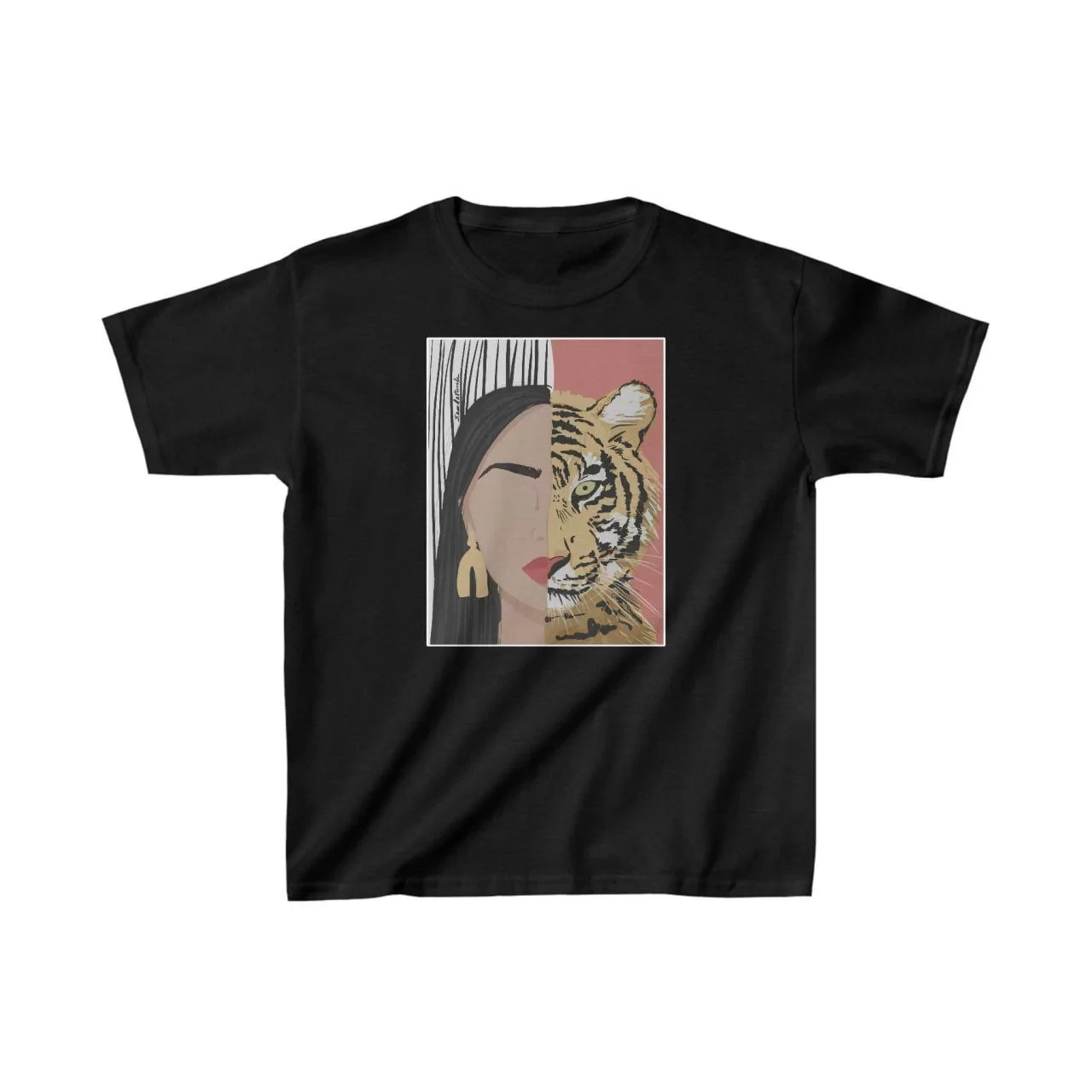 Unisex Çocuk Baskılı T-Shirt - Siyah