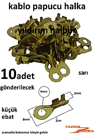 KABLO PAPUCU 10 ADET HALKA KÜÇÜK EBAT EK APARAT SARI KABLO HALKASI