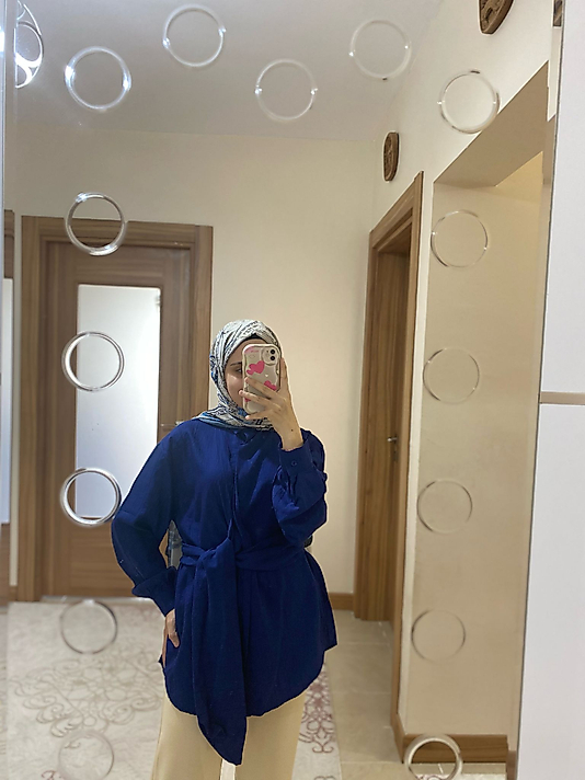 Beli Kendinden Kuşaklı Çilek Gömlek