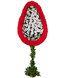 Tek Katlı Beyaz Gerbera Çelenk