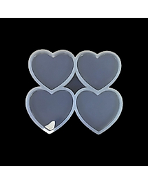Dörtlü Kalp Magnet Reçine Epoksi Kalıbı 6x7 cm - ÇM4